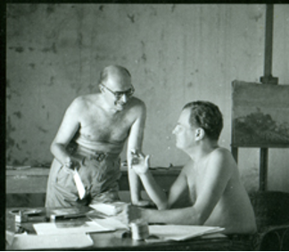 George Katsimbalis, George Seferis and Paddy in Athens, 1951